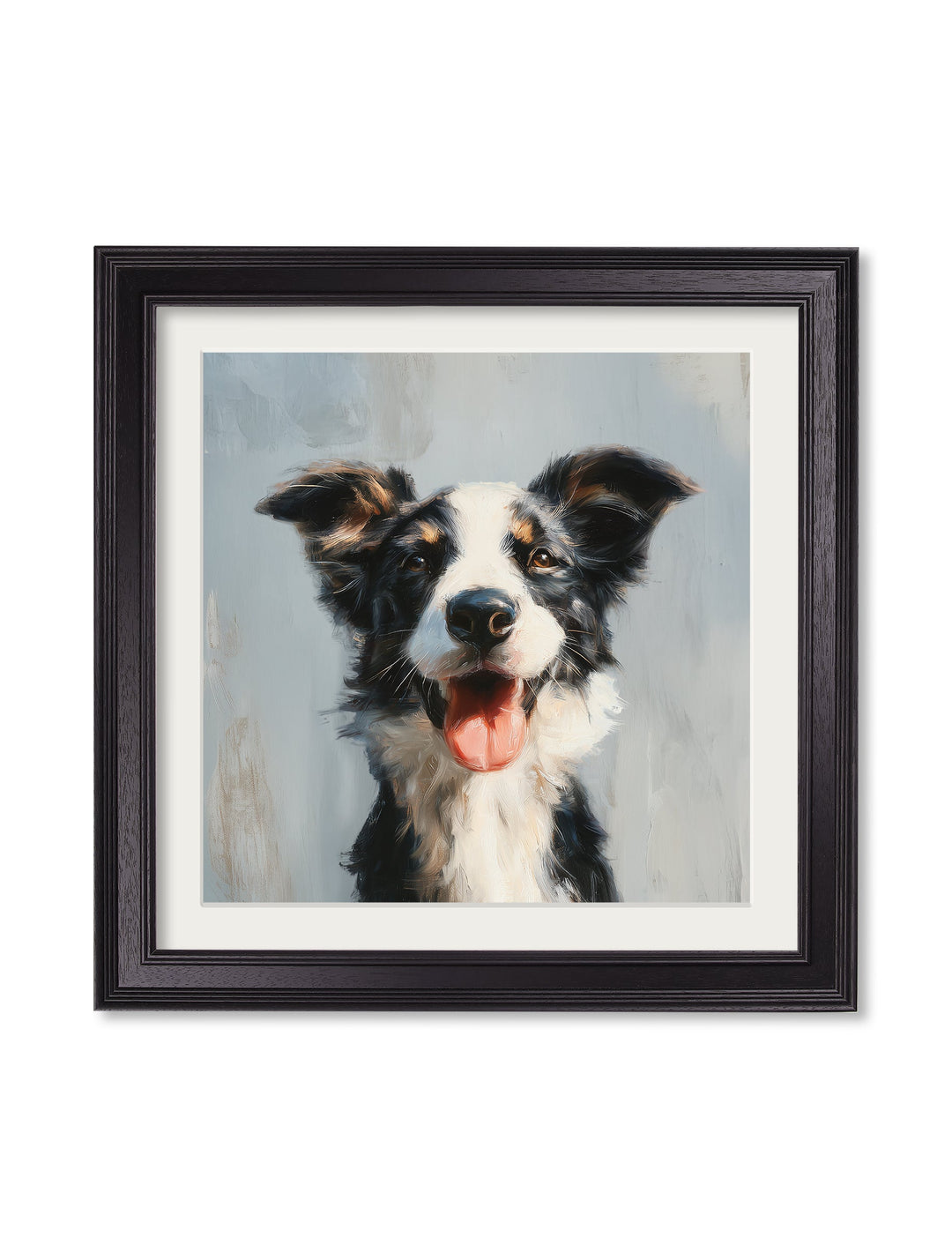 The Smiley Sheepdog - Black Hurstwood Square Frame - TheArtistsQuarter