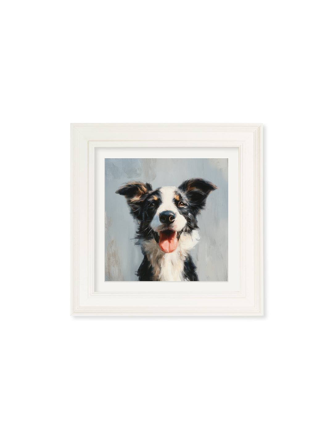 The Smiley Sheepdog - Cream Hurstwood Square Frame - TheArtistsQuarter