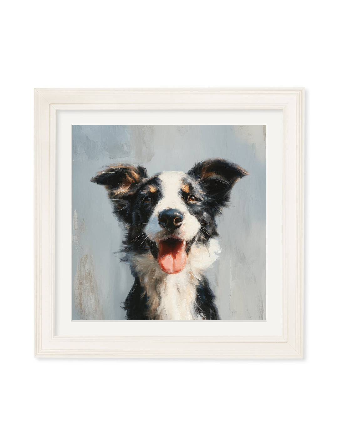 The Smiley Sheepdog - Cream Hurstwood Square Frame - TheArtistsQuarter