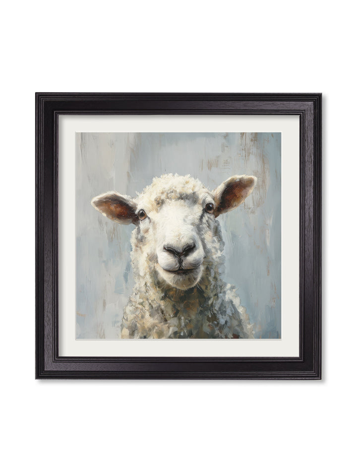 The Jolly Sheep - Black Hurstwood Square Frame - TheArtistsQuarter