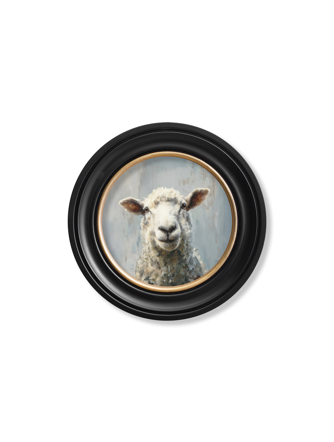 The Jolly Sheep - Oxford Round Frame - TheArtistsQuarter