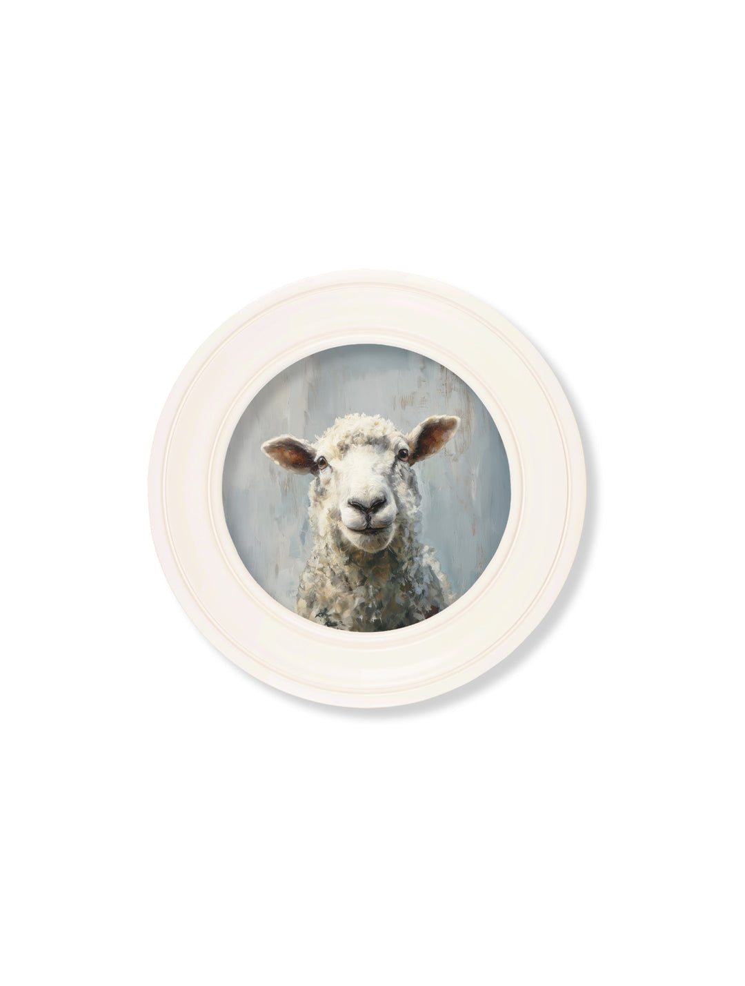 The Jolly Sheep - Oxford Strong White Round Frame - TheArtistsQuarter