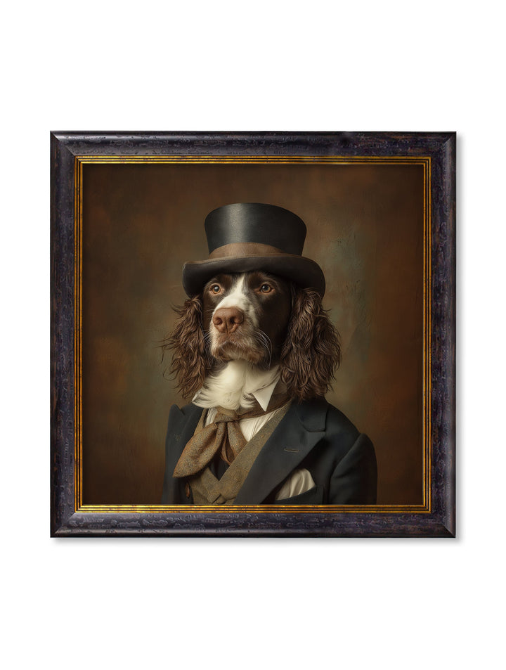 Duke Springly - Gentleman Springer Spaniel Oxford Square Frame - TheArtistsQuarter