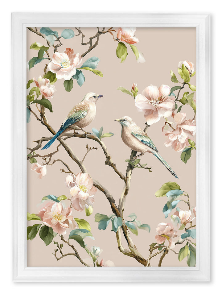 Blossom Songbirds - White Hurstwood Frame - TheArtistsQuarter