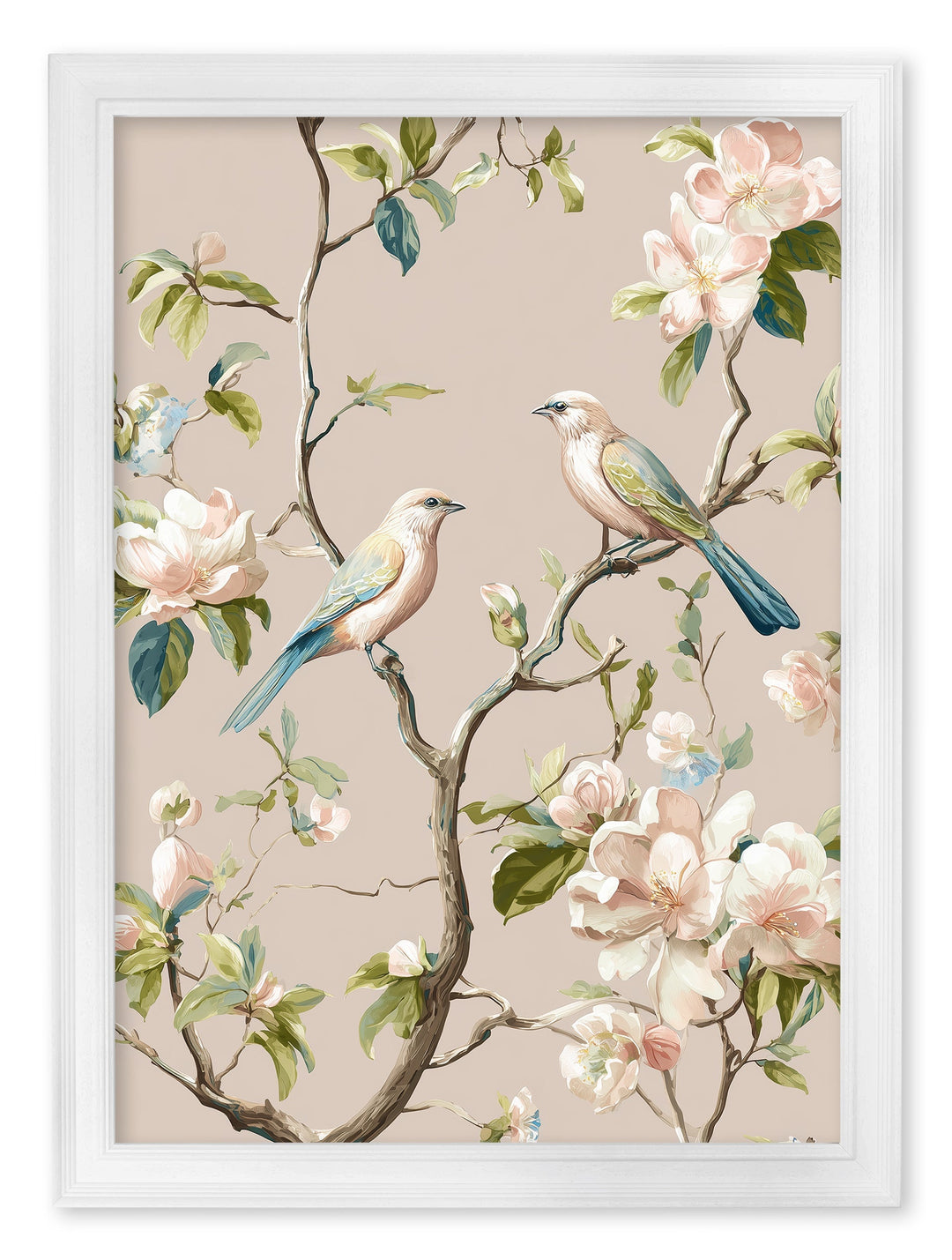 Blossom Songbirds - White Hurstwood Frame - TheArtistsQuarter