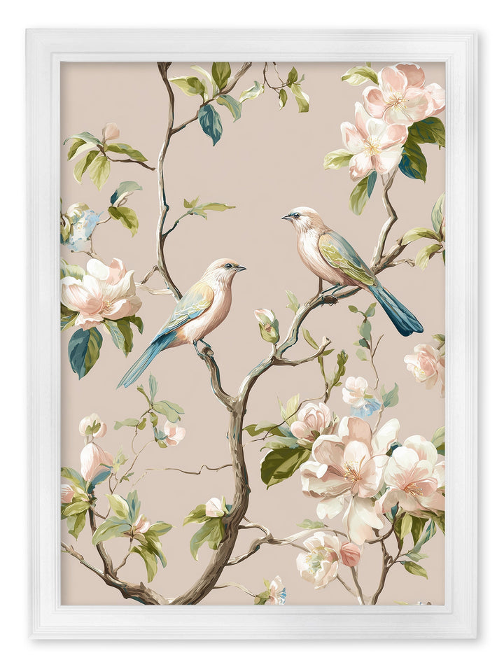 Blossom Songbirds - White Hurstwood Frame - TheArtistsQuarter