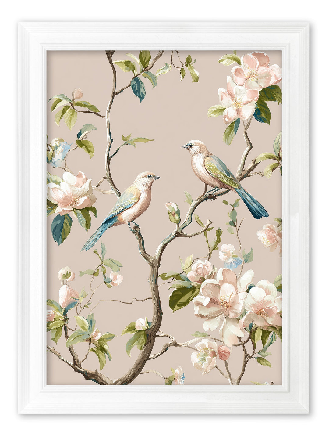 Blossom Songbirds - White Hurstwood Frame - TheArtistsQuarter