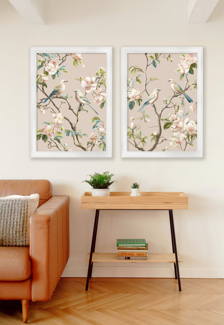 Blossom Songbirds - White Hurstwood Frame - TheArtistsQuarter