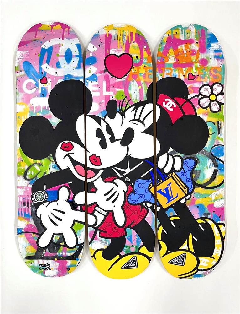 Vintage Kiss - Skatedeck by Emily Crook (Original) - TheArtistsQuarter