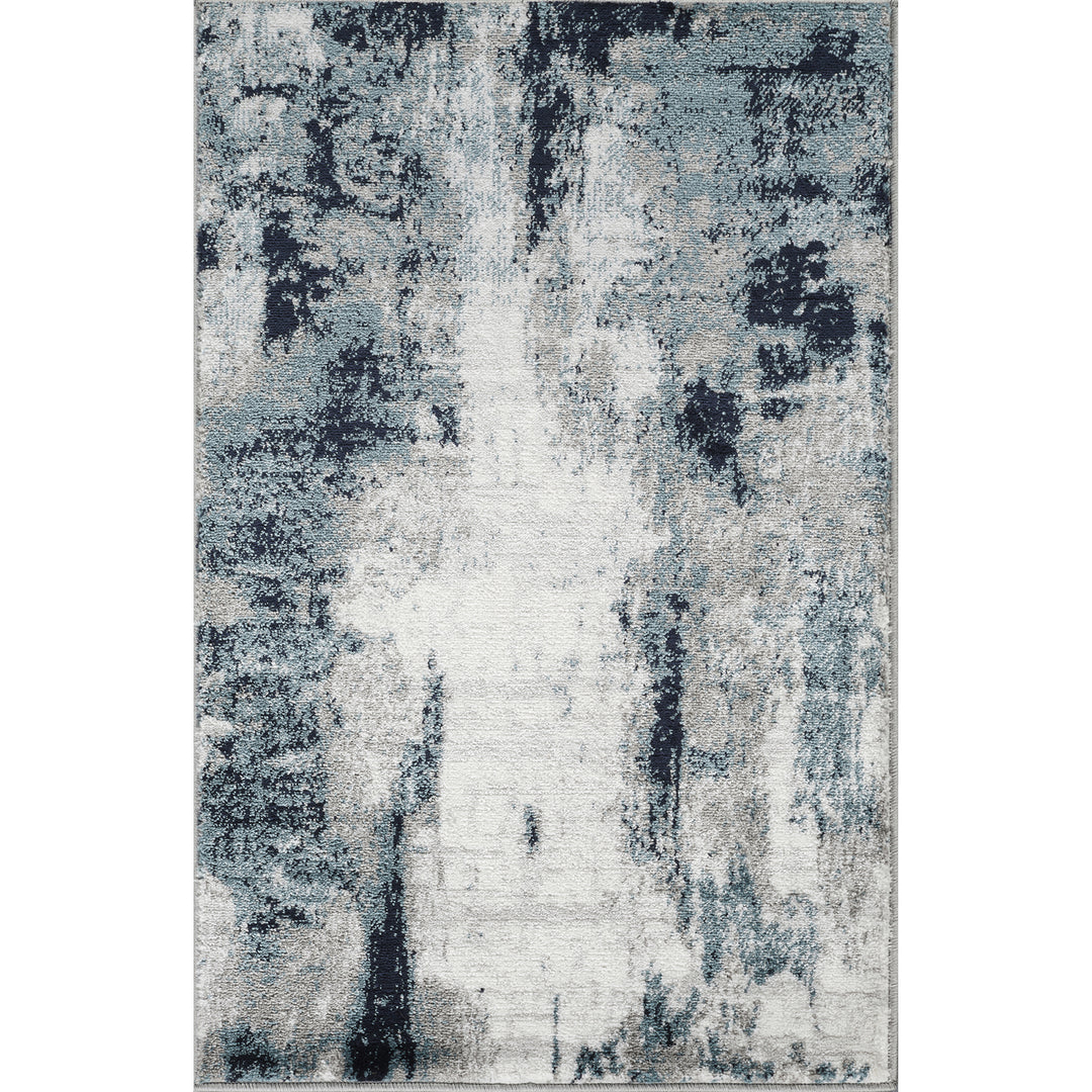 Wanderlust Abstract Marble Rug Blue & Sky Blue - TheArtistsQuarter