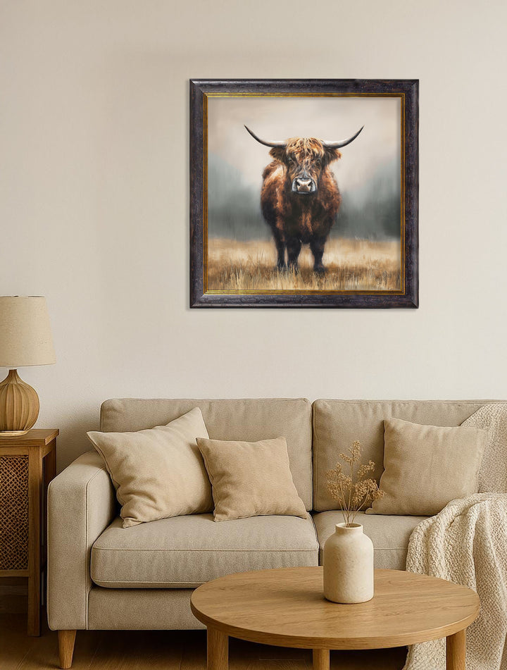 Highland Cow - Oxford Square Frame - TheArtistsQuarter