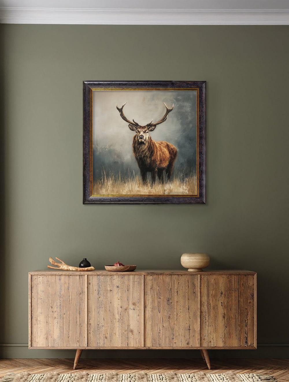 Highland Stag - Oxford Square Frame - TheArtistsQuarter