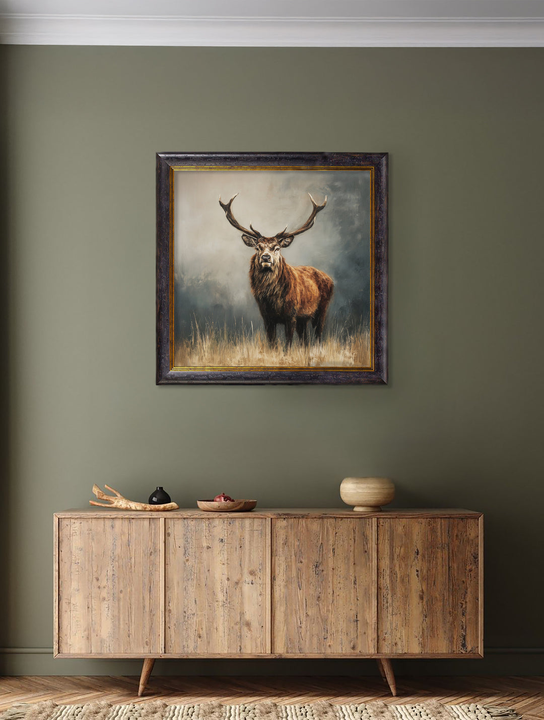 Highland Stag - Oxford Square Frame - TheArtistsQuarter