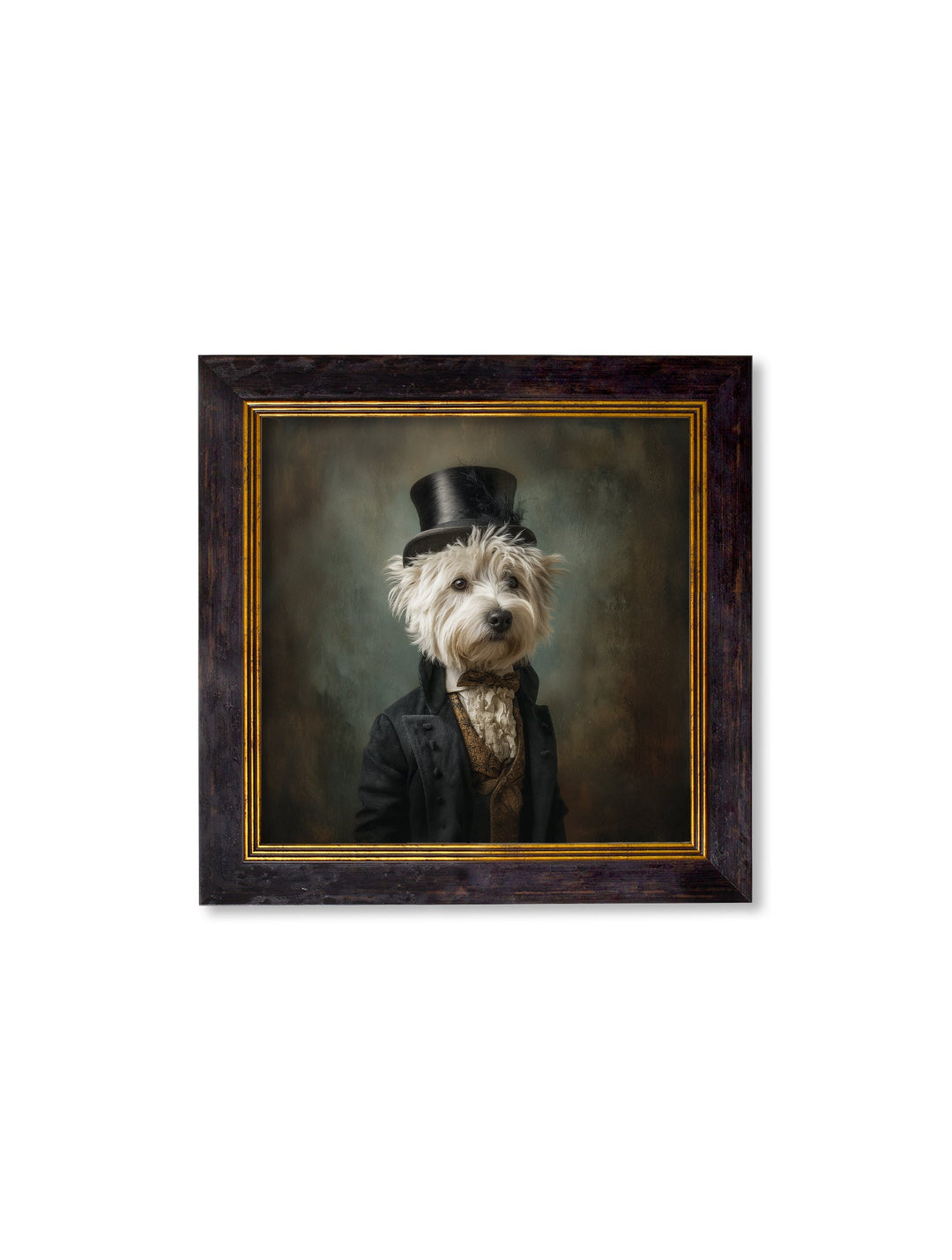 Lord Westly Whitetail - Gentleman Westie Oxford Square Frame - TheArtistsQuarter