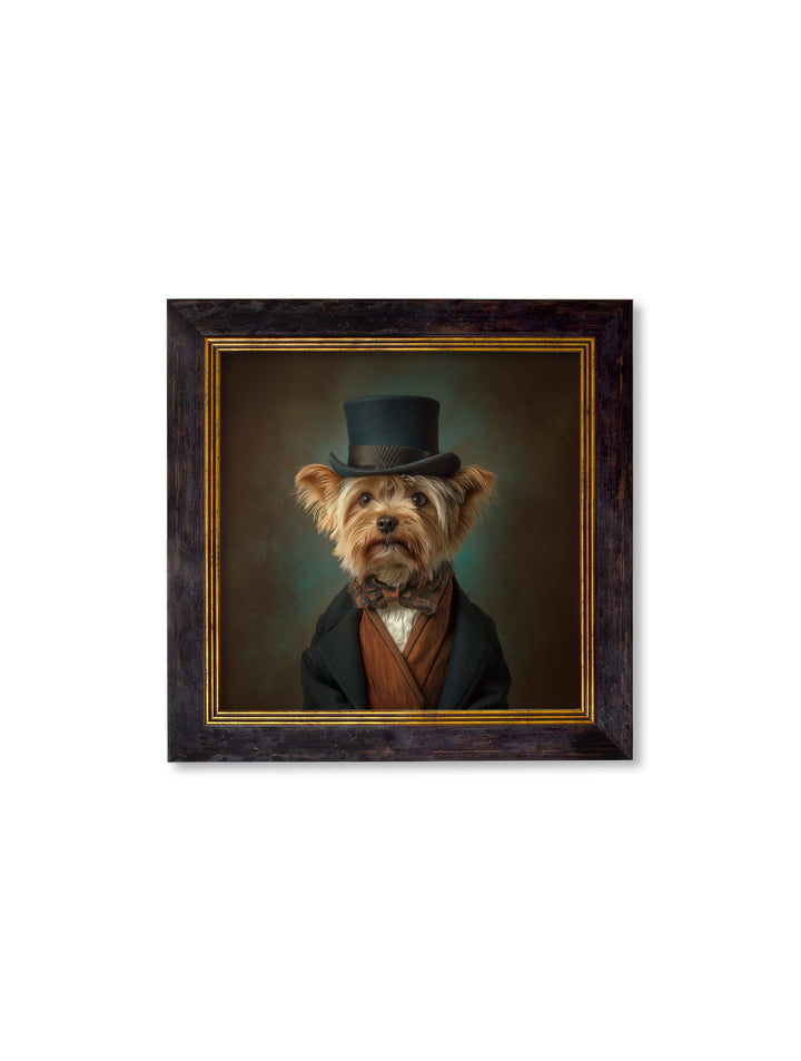 Lord Barkley of York - Gentleman Yorkshire Terrier Oxford Square Frame - TheArtistsQuarter
