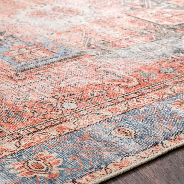 Amelie Traditional Washable Rug Red - TheArtistsQuarter