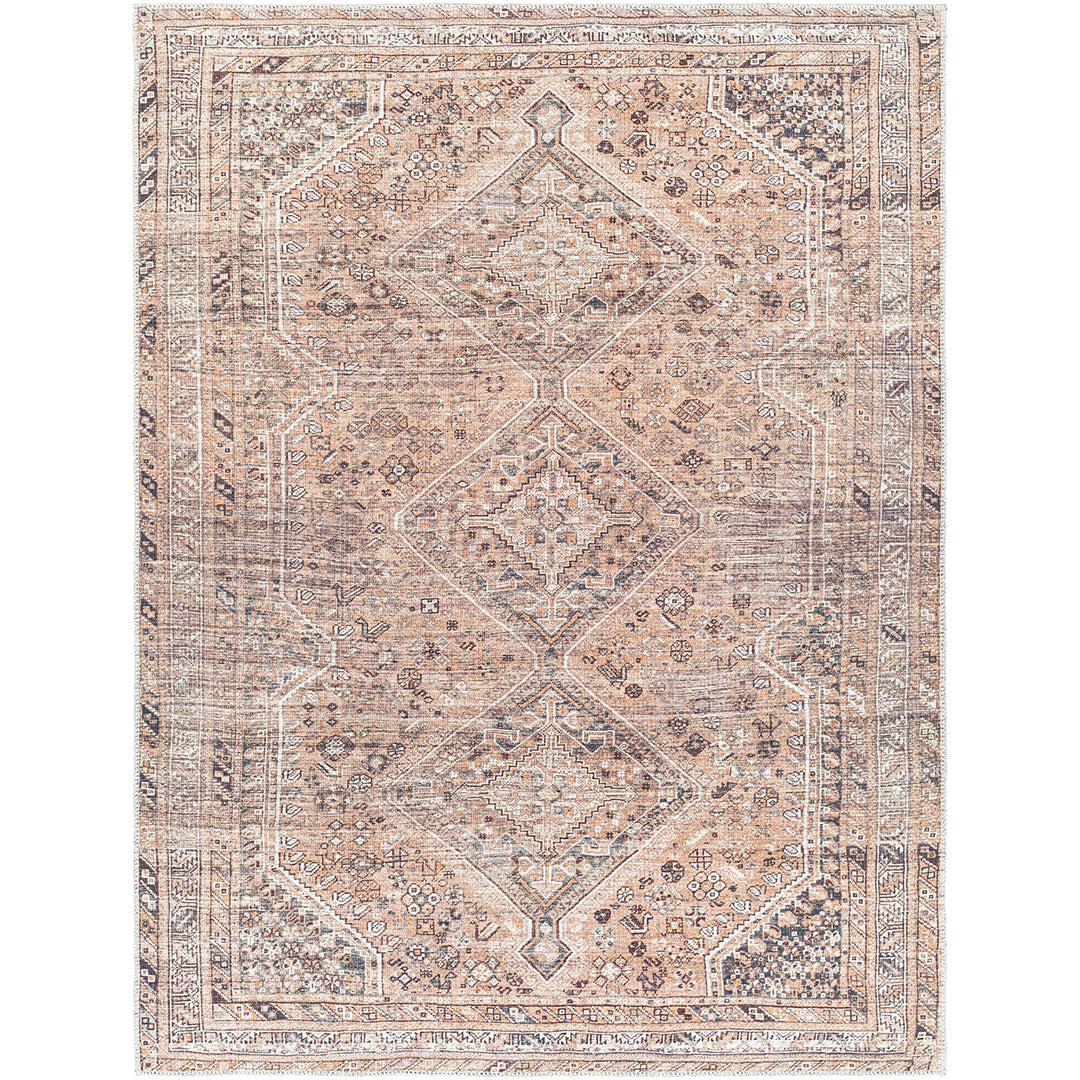 Amelie Traditional Washable Rug Orange - TheArtistsQuarter