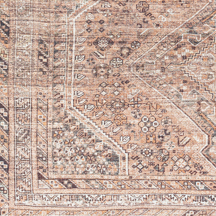 Amelie Traditional Washable Rug Orange - TheArtistsQuarter