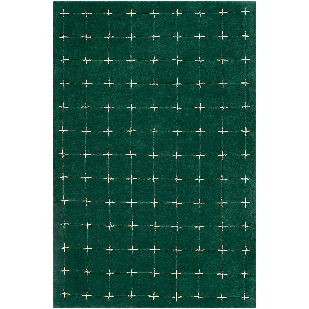Brook Modern Wool Rug Green - TheArtistsQuarter