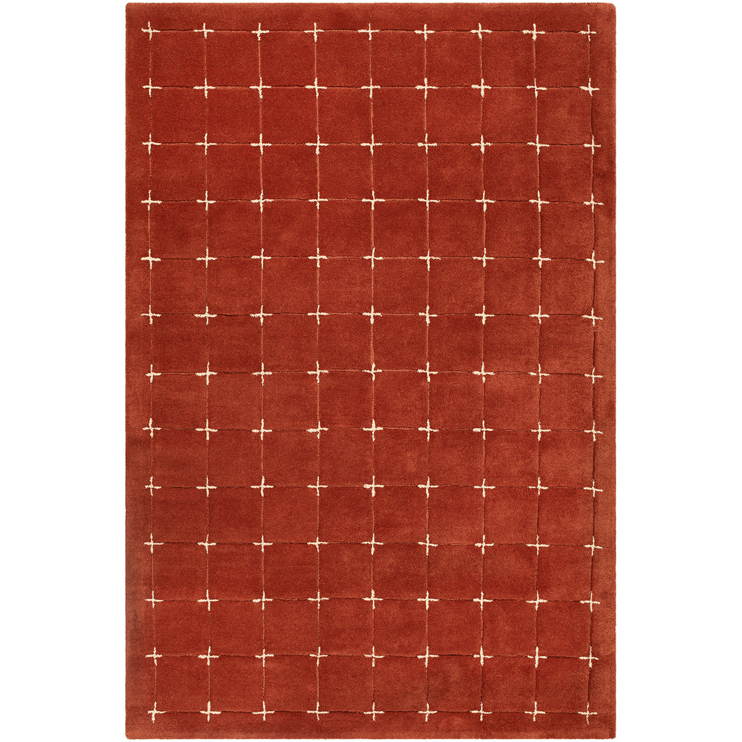 Brook Modern Wool Rug Terracotta - TheArtistsQuarter
