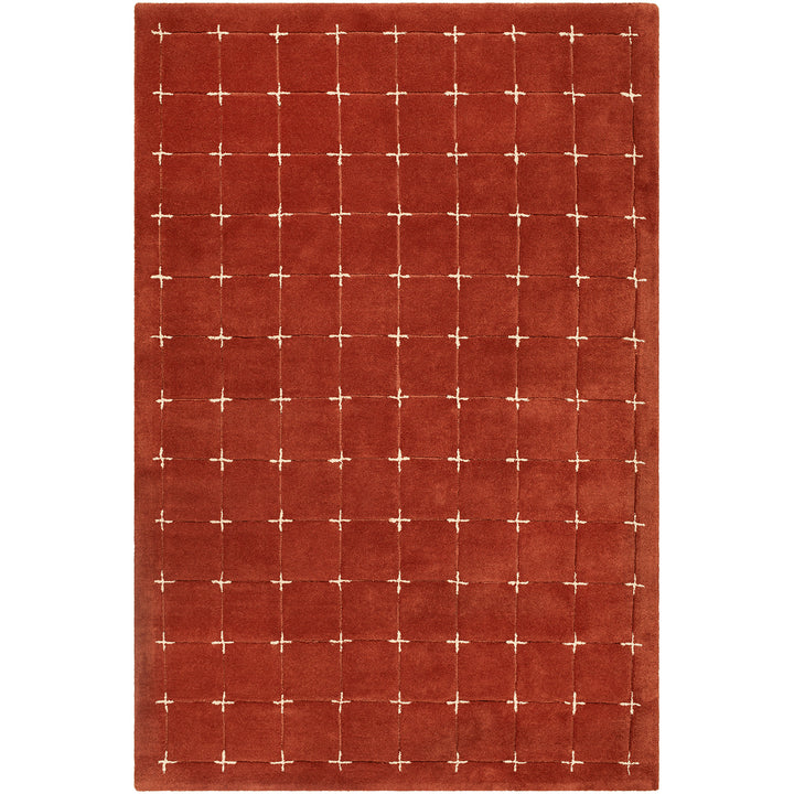 Brook Modern Wool Rug Terracotta - TheArtistsQuarter