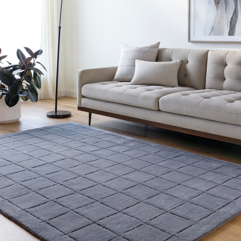 Brook Modern Wool Rug Grey - TheArtistsQuarter