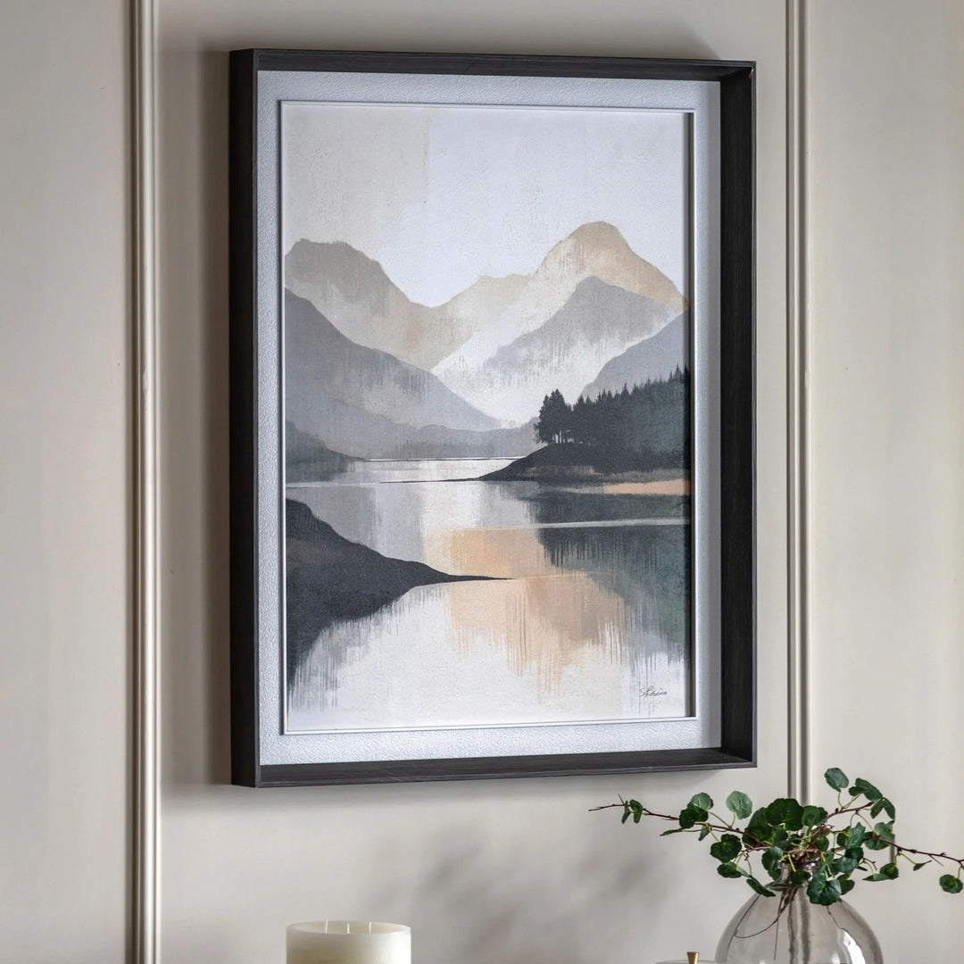 Mountain Reflections Framed Canvas by Sabrina Roscino - TheArtistsQuarter
