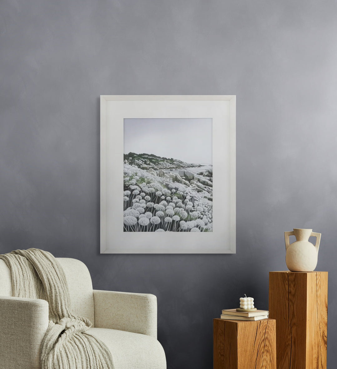 Waves & Wild Flowers I Framed Art by Joanne Lea - TheArtistsQuarter