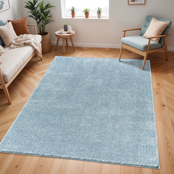 Cloudy Shaggy Rug Blue - TheArtistsQuarter