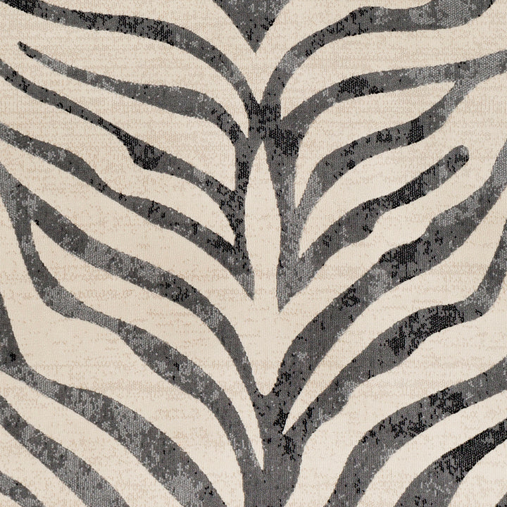City Animal Print Zebra Boho Rug Grey - TheArtistsQuarter