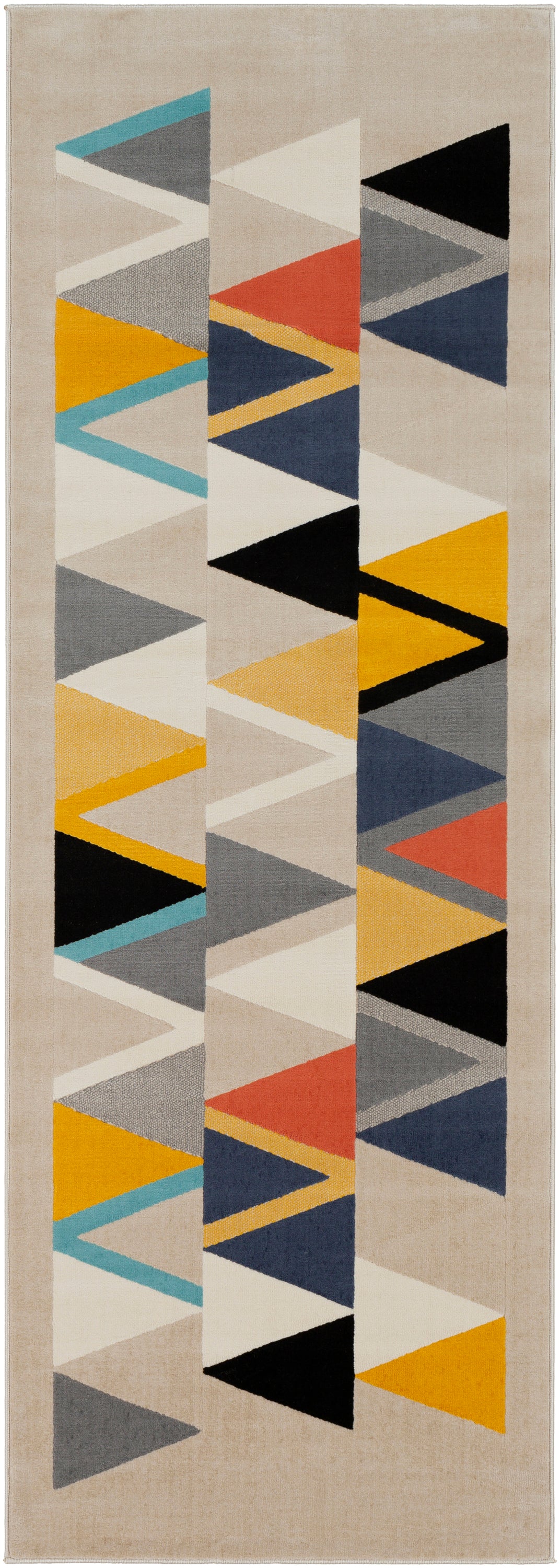 City Geometric Runner Taupe - TheArtistsQuarter