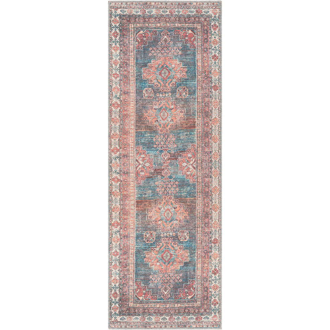Colin Vintage Traditional Washable Runner Pink - TheArtistsQuarter