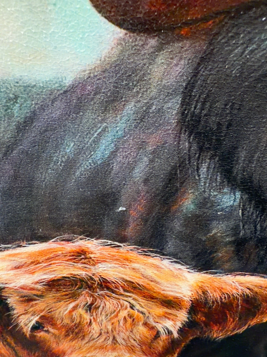 Close-up of slight surface mark on artwork - see pictures