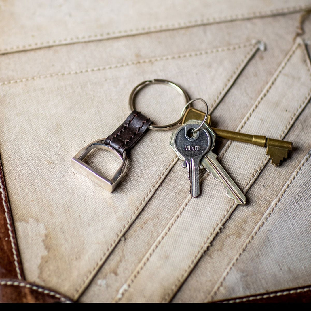 Culinary Concepts London. Stirrup Keyring with Leather Detail - TheArtistsQuarter