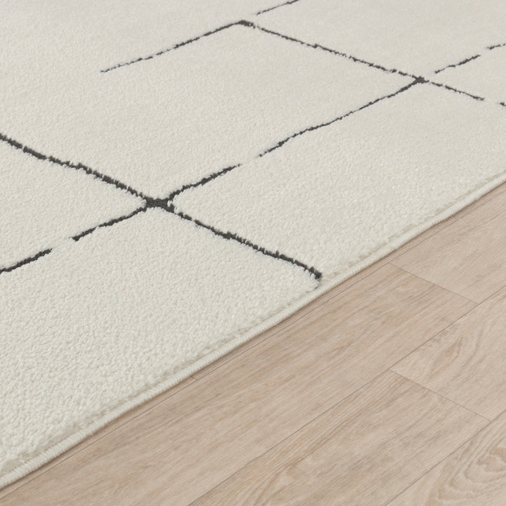 Freud Modern High Pile Rug Black & Charcoal - TheArtistsQuarter