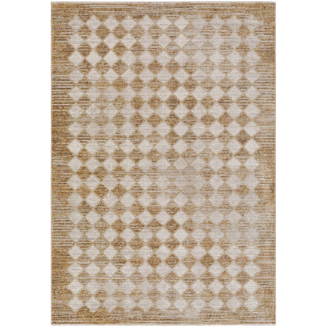 Myrtle Avenue V Galey Alix Geometric Diamond Rug Brown - TheArtistsQuarter
