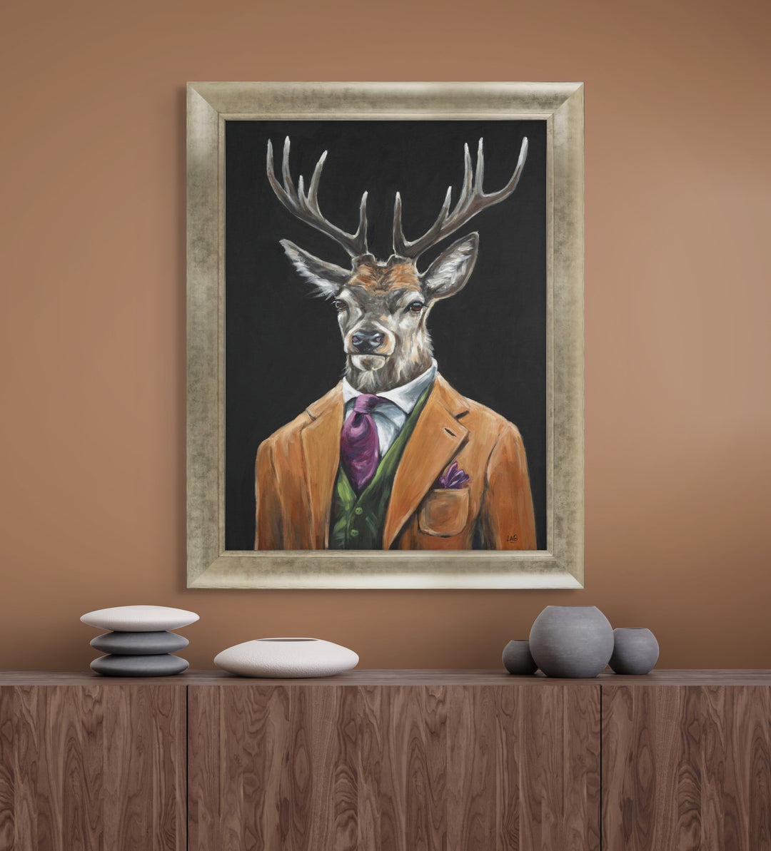 Gentleman Stag (Large Version) By Louise Brown - TheArtistsQuarter