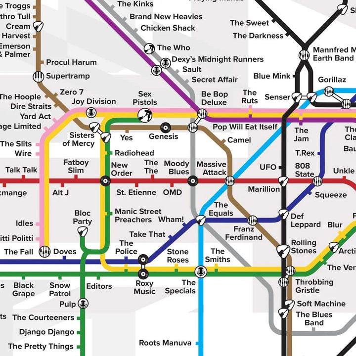 Going Underground - A Music Map of Great British Bands - TheArtistsQuarter