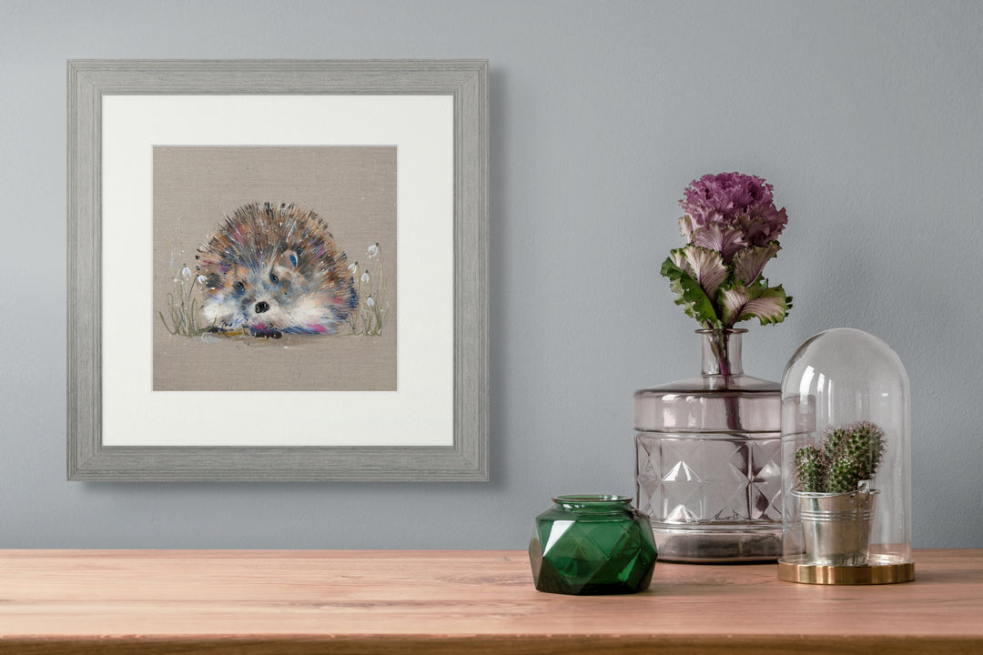 Hedgehog And Snowdrops By Louise Luton - TheArtistsQuarter