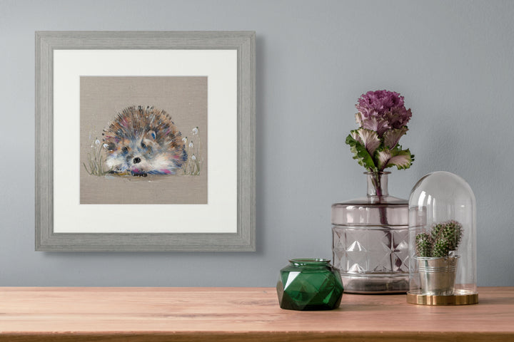 Hedgehog And Snowdrops By Louise Luton - TheArtistsQuarter