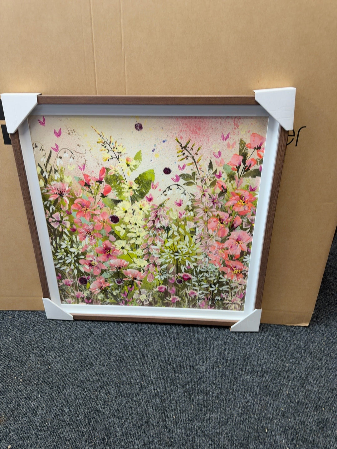 Jane Morgan colourful wildflower meadow trial piece 80cm square