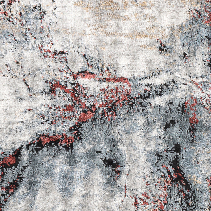 Jolie Abstract Marble Rug Grey & Burgundy - TheArtistsQuarter