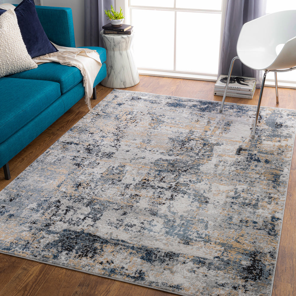 Jolie Abstract Marble Rug Grey & Slate - TheArtistsQuarter