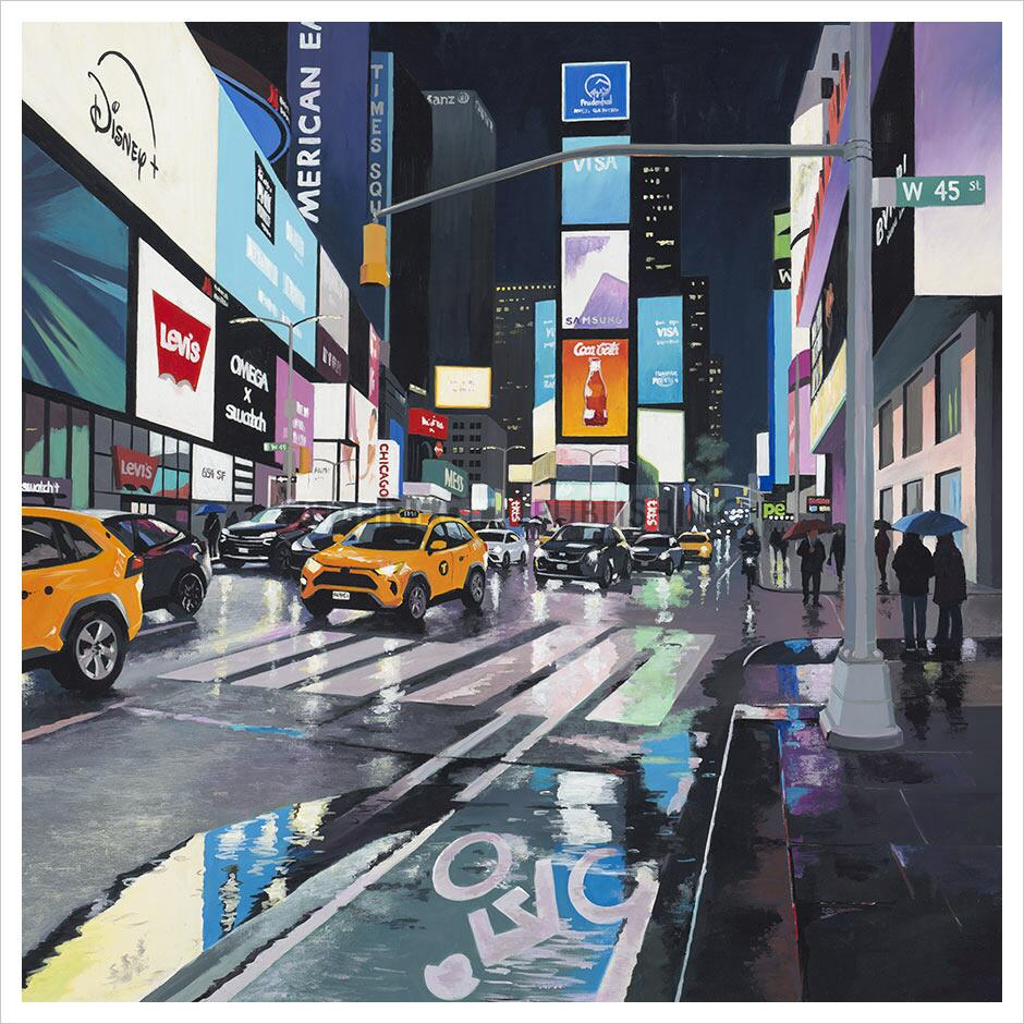 Rainy Night, Times Square By Jo Quigley - TheArtistsQuarter