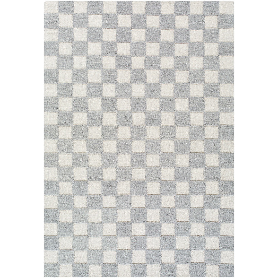 Klopp Modern Wool Checkered Rug Grey - TheArtistsQuarter