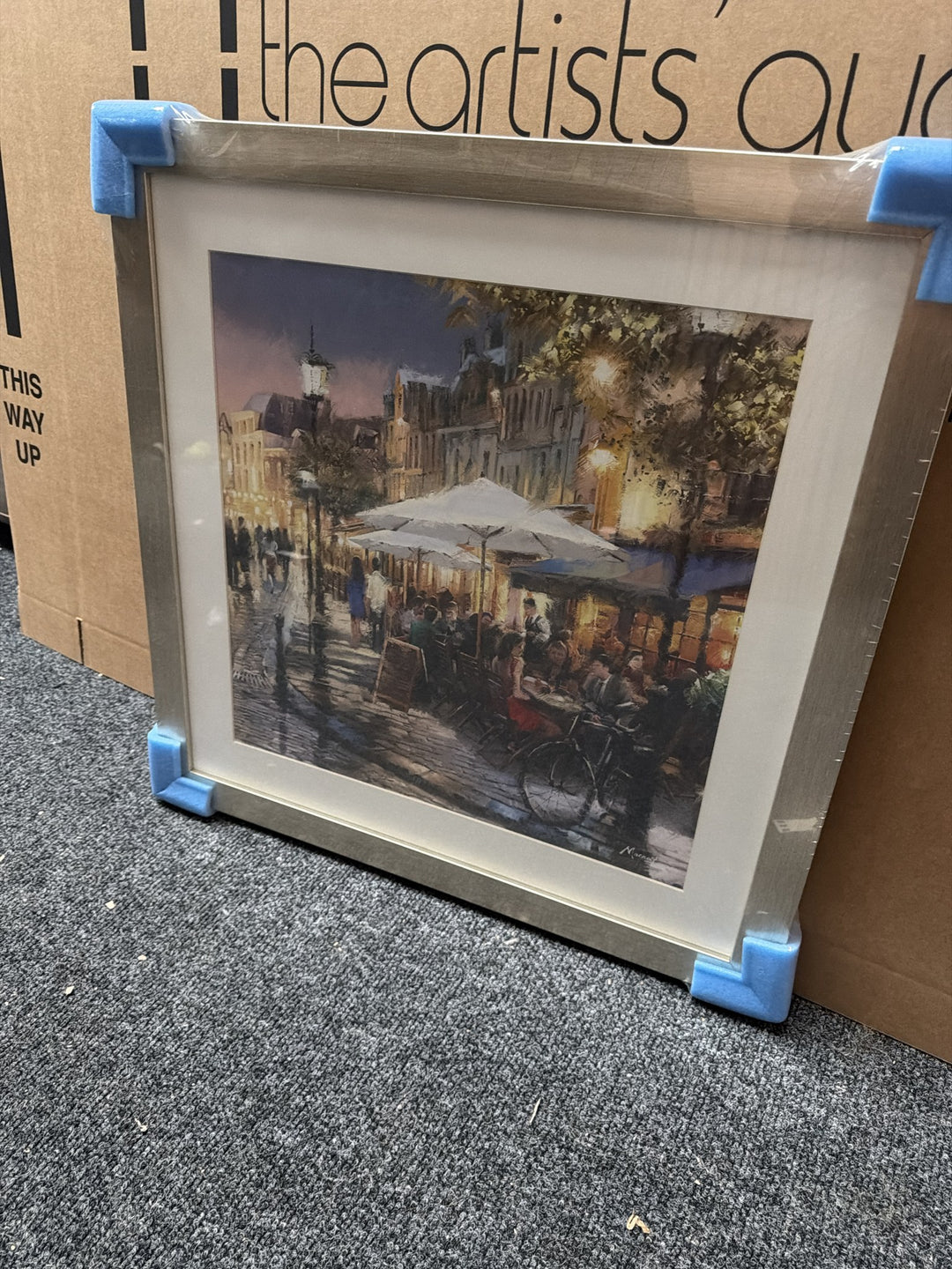 Night Cafe Detail 2 By Richard MacNeil in a brushed silver frame