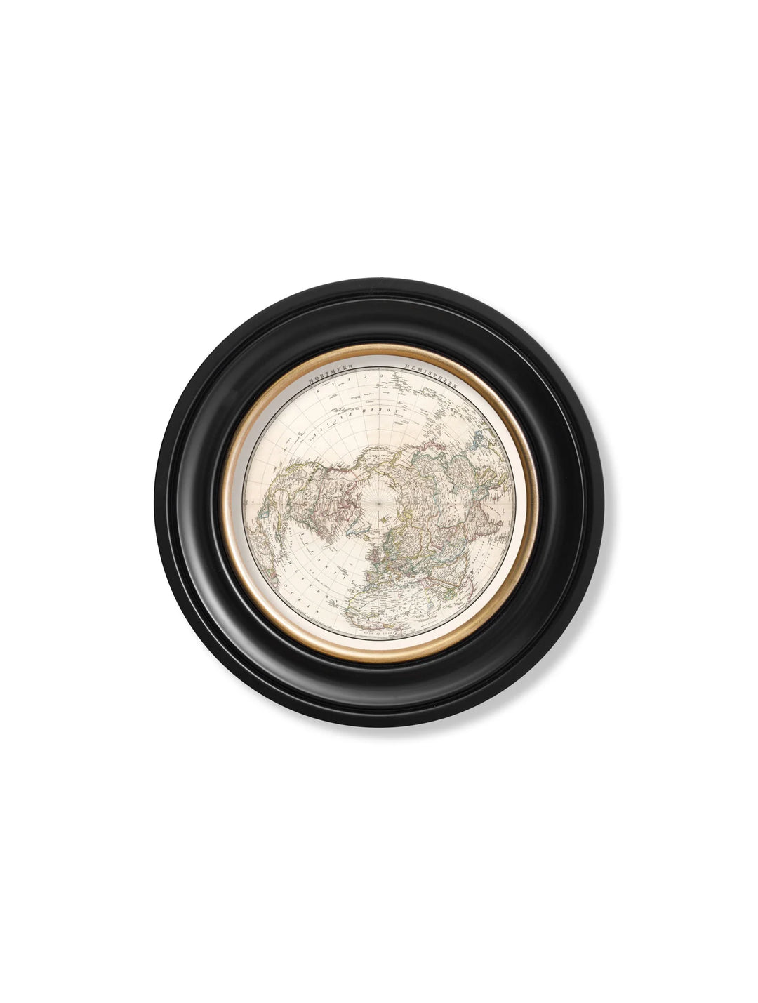 c.1838 World Map Hemispheres in Round Frames - TheArtistsQuarter