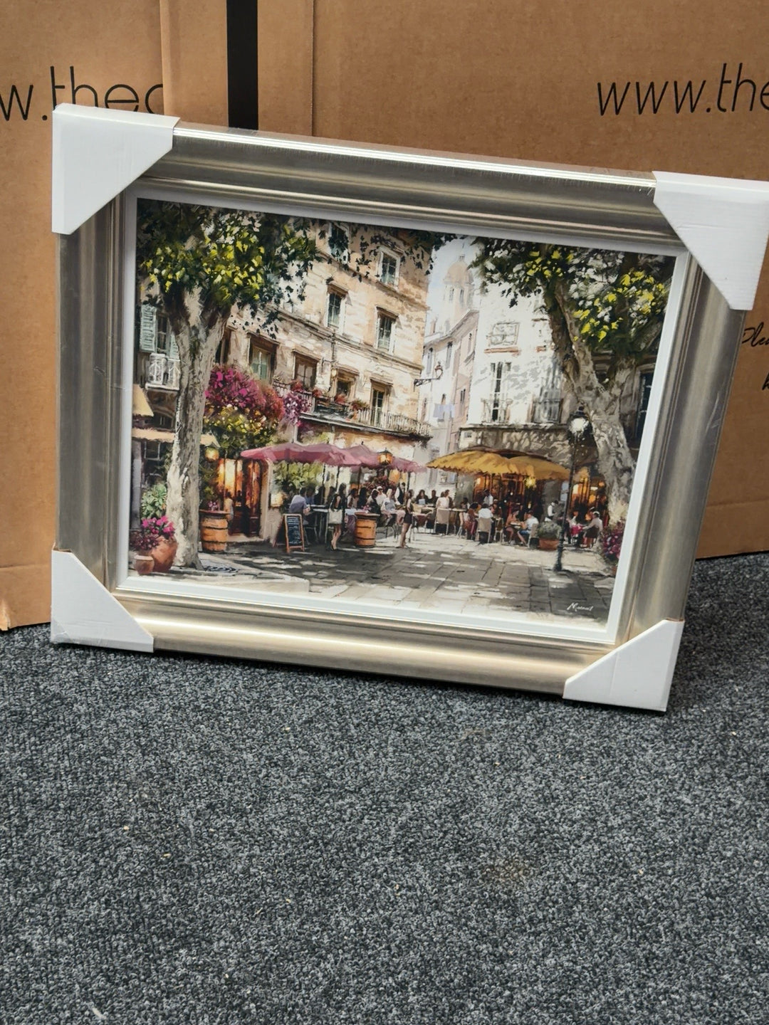 Richard Macneil framed European cafe scene