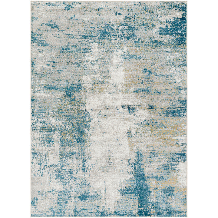 San Francisco Abstract Marble Rug Blue & Light Grey - TheArtistsQuarter