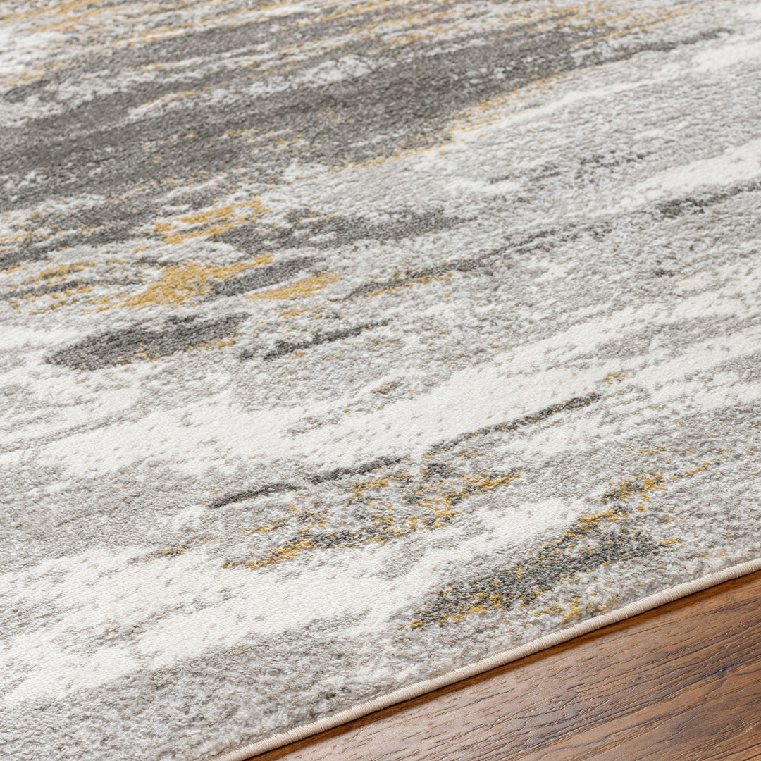 San Francisco Abstract Marble Rug Black & Light Grey - TheArtistsQuarter